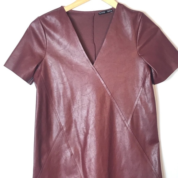 ZARA Vegan Leather Shift Dress - Picture 6 of 8